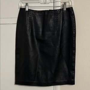 Escada Black Leather Skirt